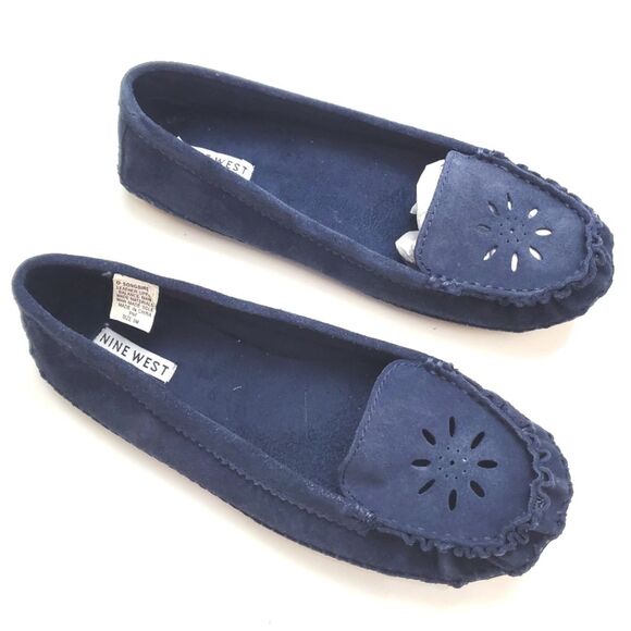 Nine West Suede Loafers Shoes Size‎ 8 Navy - Picture 1 of 5